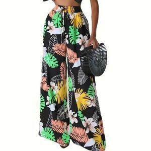 Tropical wide leg pants sz small
